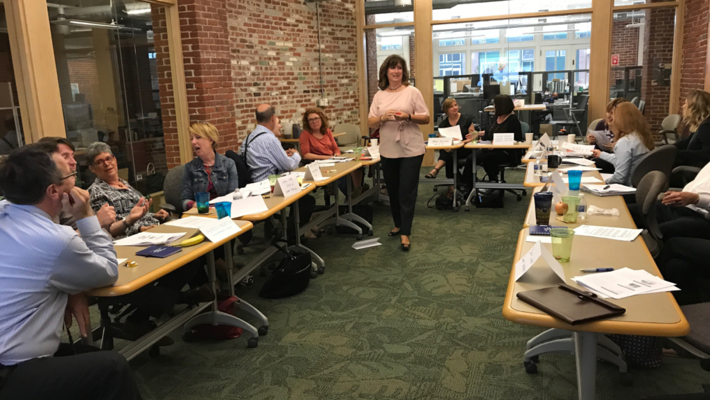 Maureen sharing fundraising tips with nonprofit organizations