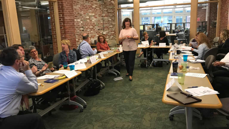 Maureen sharing fundraising tips with nonprofit organizations